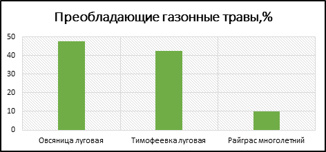 Данные о составе зеленых насаждений лесопарка представлены на диаграмме используя