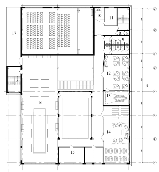 План досугового центра с концертным залом
