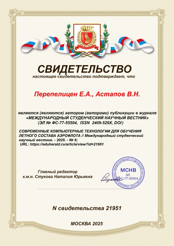 Свидетельство о публикации