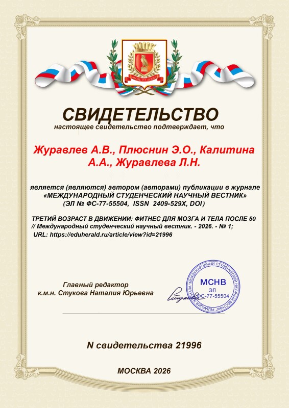 Свидетельство о публикации