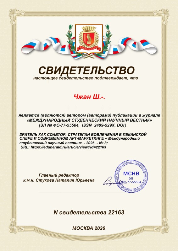 Свидетельство о публикации