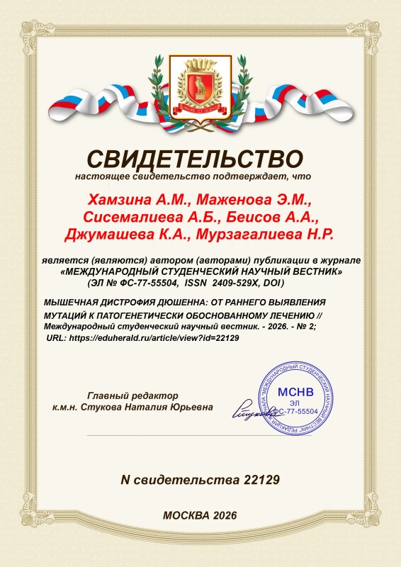 Свидетельство о публикации